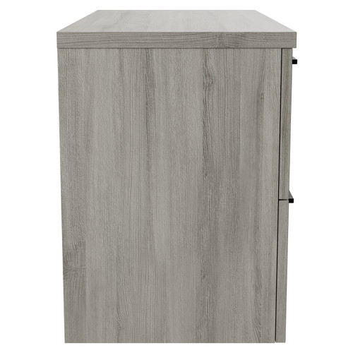 Napoli 390 Molina Ash 800mm Wall Mounted Vanity Unit for Countertop Basins with 2 Drawers and Matt Black Handles Side View