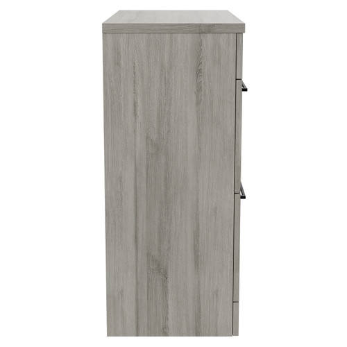 Napoli 390 Molina Ash 800mm Floor Standing Vanity Unit for Countertop Basins with 2 Drawers and Matt Black Handles Side View
