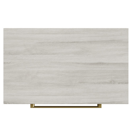 Napoli 390 Molina Ash 600mm Floor Standing Vanity Unit for Countertop Basins with 2 Drawers and Brushed Brass Handles View from Top