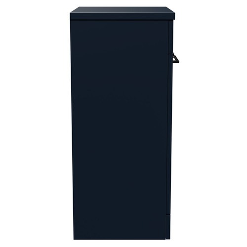 Napoli Deep Blue 500mm Floor Standing Vanity Unit for Countertop Basins with 2 Doors and Gunmetal Grey Handles Side View