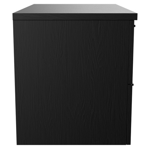 Napoli Nero Oak 800mm Wall Mounted Vanity Unit for Countertop Basins with 2 Drawers and Gunmetal Grey Handles Side View