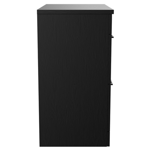 Napoli Nero Oak 800mm Floor Standing Vanity Unit for Countertop Basins with 2 Drawers and Gunmetal Grey Handles Side View