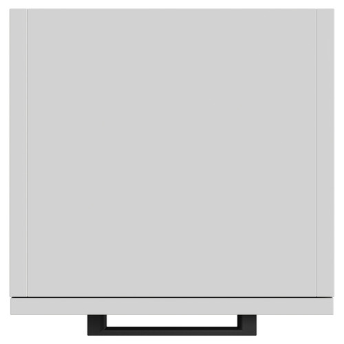 Napoli Gloss Grey Pearl 350mm x 1600mm Wall Mounted Tall Storage Unit with 2 Doors 2 Drawers and Matt Black Handles View from Top