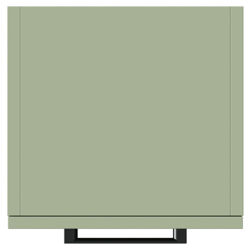 Napoli Olive Green 350mm x 1600mm Wall Mounted Tall Storage Unit with 2 Doors and Gunmetal Grey Handles View from Top