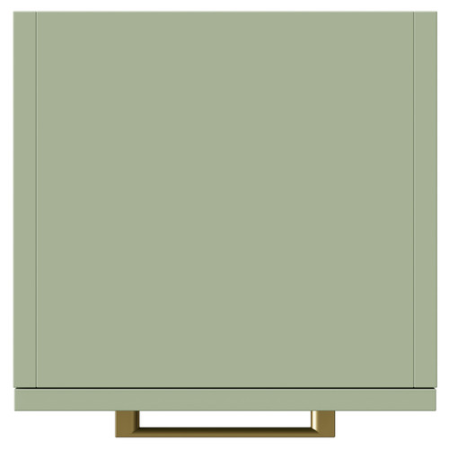 Napoli Olive Green 350mm x 1600mm Wall Mounted Tall Storage Unit with 2 Doors and Brushed Brass Handles View from Top