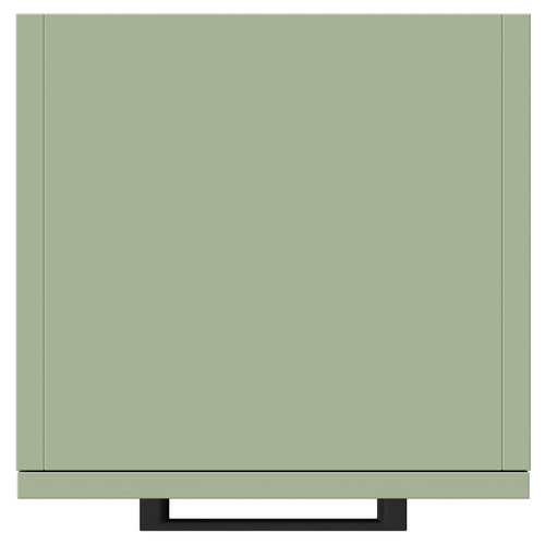 Napoli Olive Green 350mm x 1600mm Wall Mounted Tall Storage Unit with 2 Doors and Matt Black Handles View from Top