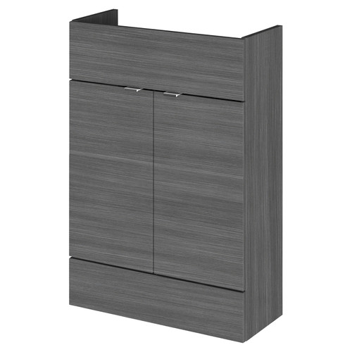 Hudson Reed Fusion Anthracite Woodgrain 600mm Slimline Vanity Unit - OFF507 Main Image