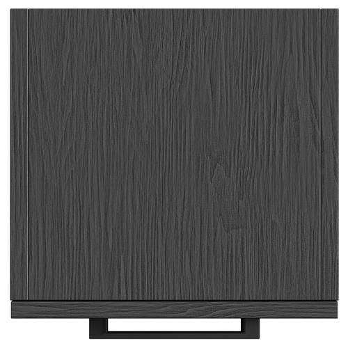 Napoli Nero Oak 350mm x 1600mm Wall Mounted Tall Storage Unit with 2 Doors and Matt Black Handles View from Top