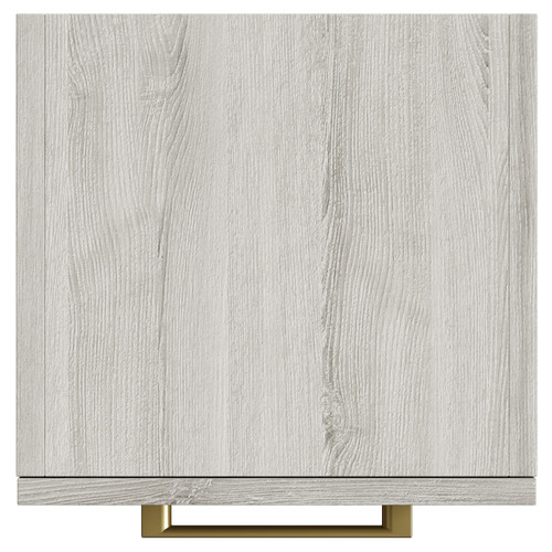 Napoli Molina Ash 350mm x 1600mm Wall Mounted Tall Storage Unit with 2 Doors and Brushed Brass Handles View from Top