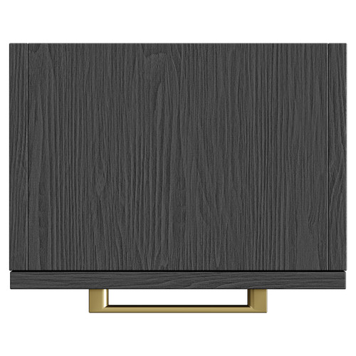 Napoli Nero Oak 350mm Wall Mounted Side Cabinet with Single Door and Brushed Brass Handle View from Top