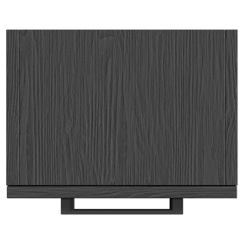 Napoli Nero Oak 350mm Wall Mounted Side Cabinet with Single Door and Matt Black Handle View from Top