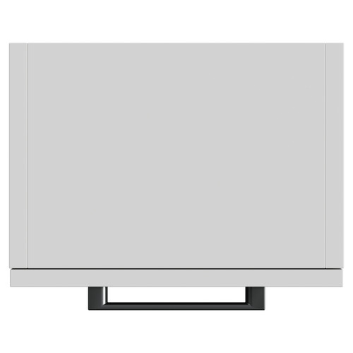 Napoli Gloss Grey Pearl 350mm Wall Mounted Side Cabinet with Single Door and Gunmetal Grey Handle View from Top