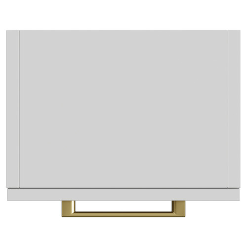 Napoli Gloss Grey Pearl 350mm Wall Mounted Side Cabinet with Single Door and Brushed Brass Handle View from Top
