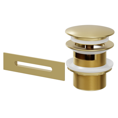 Brushed Brass Retro Fit Overflow and Waste for Parma, Verna, Palermo, Genoa, Ivy, Georgia, Monroe and Perugia Baths Right Hand View