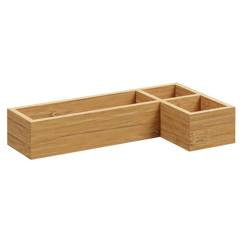 Bamboo 274mm x 150mm x 50mm  L Shaped Drawer Insert Organiser Left Hand View