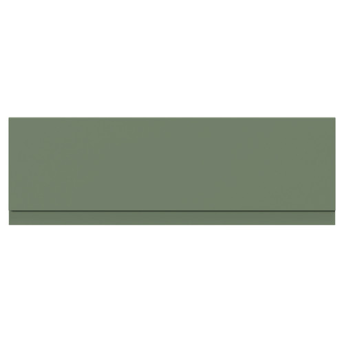 Satin Green MDF 1700mm Front Bath Panel with Plinth Front View
