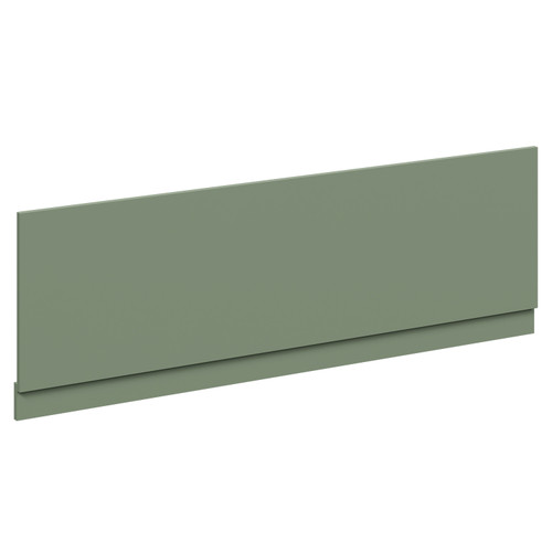 Satin Green MDF 1700mm Front Bath Panel with Plinth Left Hand View