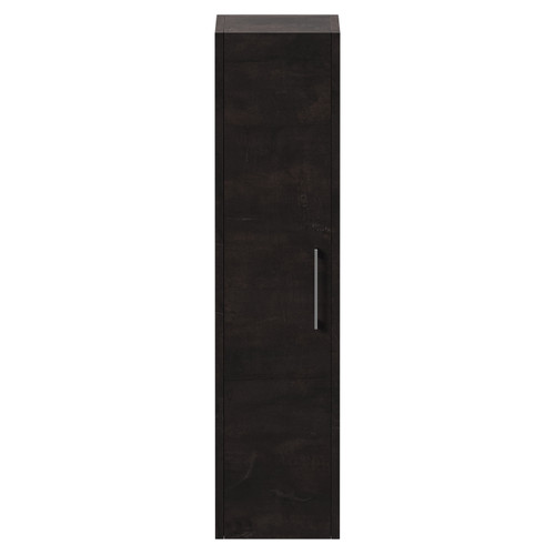 Horizon Metallic Slate 350mm x 1433mm Wall Mounted Tall Storage Unit with Single Door Front View
