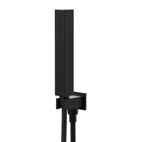 Colore Square Matt Black Shower Outlet Holder and Kit Right Hand View