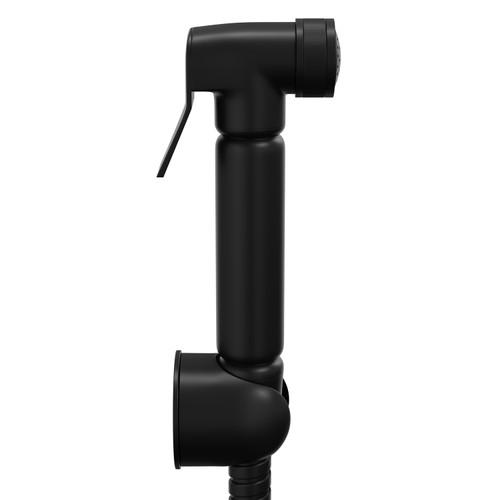 Colore Matt Black Douche Shower Spray with Wall Bracket Side View
