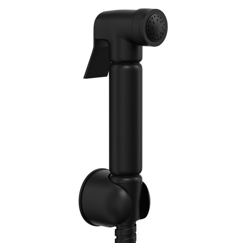 Colore Matt Black Douche Shower Spray with Wall Bracket Left Hand View