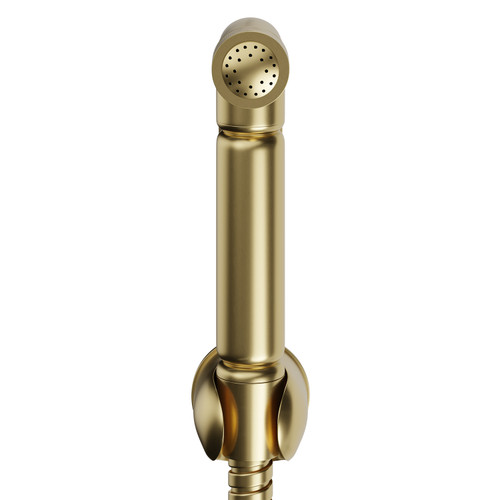 Colore Brushed Brass Douche Shower Spray with Wall Bracket Front View