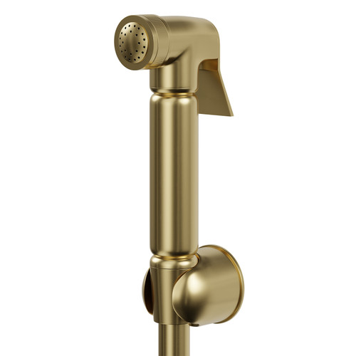 Colore Brushed Brass Douche Shower Spray with Wall Bracket Right Hand View