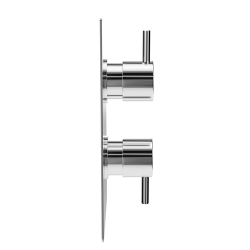 Circo Polished Chrome Concealed Twin Thermostatic Shower Valve with Diverter - 2 Outlets Side View