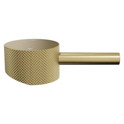 Colore Brushed Brass High Rise Basin Mixer and Freestanding Mixer Full Knurled Tap Head Side View