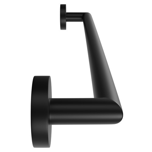 Colore Orbit Matt Black 600mm Wall Mounted Single Towel Rail Side View