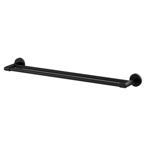 Colore Orbit Matt Black 600mm Wall Mounted Double Towel Rail Right Hand View