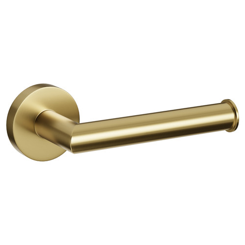 Colore Orbit Brushed Brass Wall Mounted Toilet Roll Holder Left Hand View