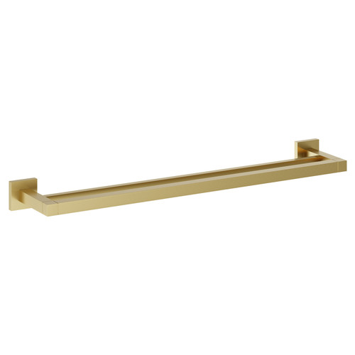 Colore Vector Brushed Brass 600mm Wall Mounted Double Towel Rail Left Hand View