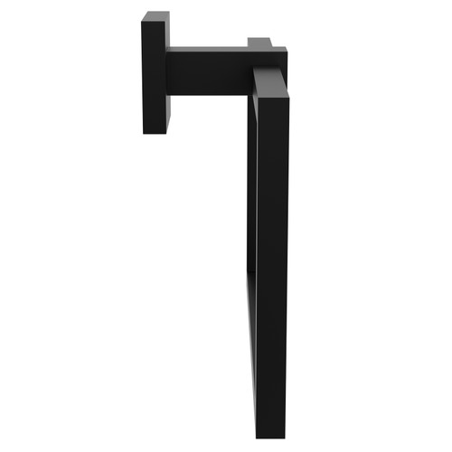 Colore Vector Matt Black Wall Mounted Towel Ring Side View