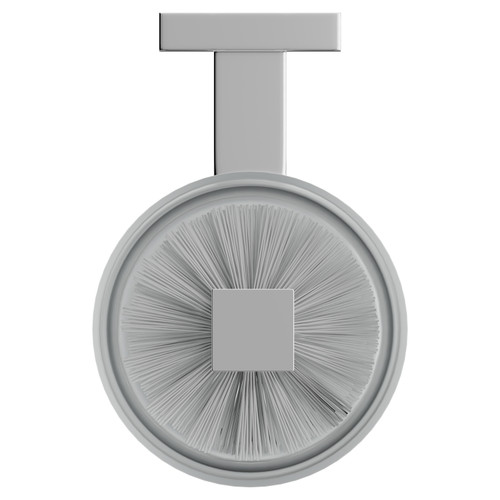 Vector Polished Chrome and Frosted Glass Wall Mounted Toilet Brush and Holder Top View