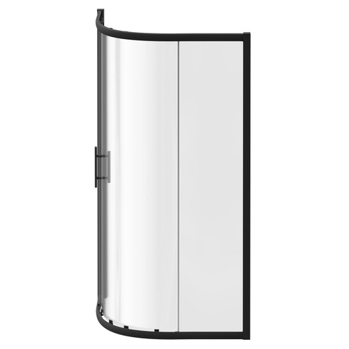 Series 8 Plus Matt Black 1000mm x 800mm 1 Door Offset Quadrant Shower Enclosure Front View