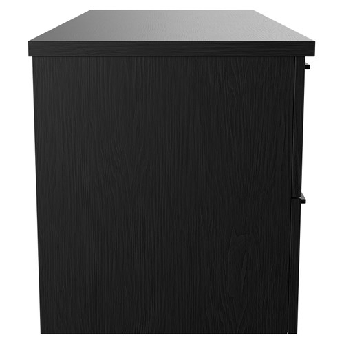 Napoli Nero Oak 1200mm Wall Mounted Vanity Unit for Countertop Basins with 4 Drawers and Matt Black Handles Side View