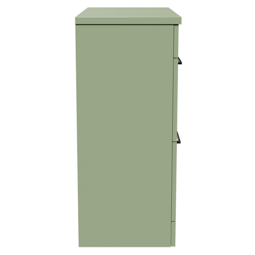 Napoli 390 Olive Green 800mm Floor Standing Vanity Unit for Countertop Basins with 2 Drawers and Polished Chrome Handles Side View