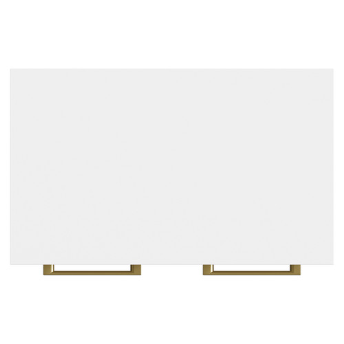 Napoli 390 Gloss White 600mm Floor Standing Vanity Unit for Countertop Basins with 2 Doors and Brushed Brass Handles Top View