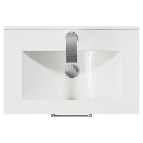 Avant Satin White 600mm Floor Standing Vanity Unit for Countertop Basins with 2 Doors and Polished Chrome Handles Top View