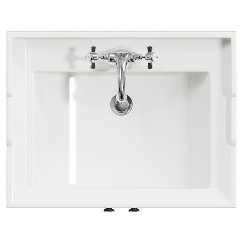 Danbury Satin Grey 600mm Floor Standing Vanity Unit with 1 Tap Hole Traditional Basin and 2 Doors with Polished Chrome Handles View from Top