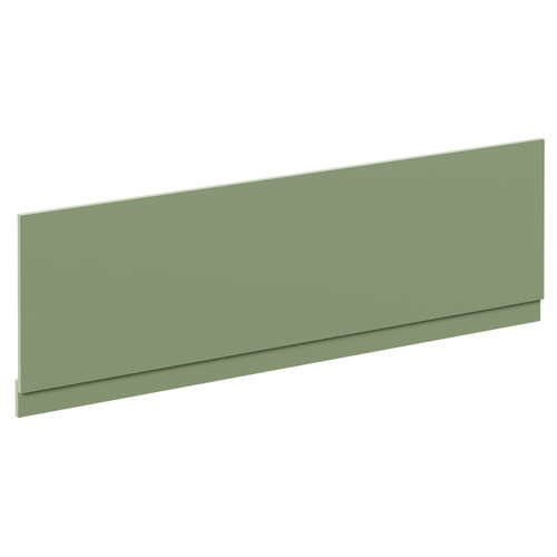 Camden 1700mm Straight Double Ended Bathroom Suite with Taps and Wastes including Olive Green Vanity Unit with Polished Chrome Handles Bath Panel