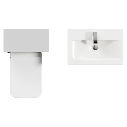 Napoli 390 Gloss Grey Pearl 1100mm Wall Mounted Vanity Unit Toilet Suite with 1 Tap Hole Basin and 2 Drawers with Polished Chrome Handles Top View