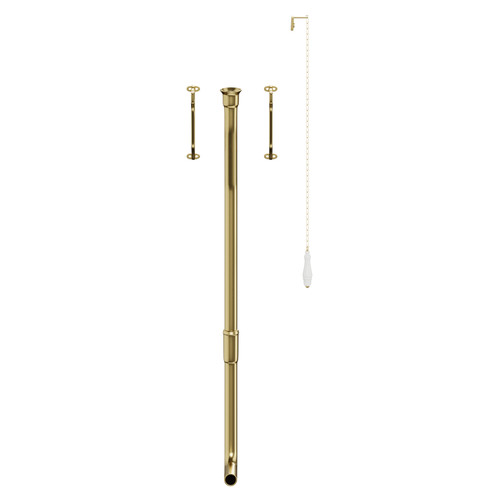 Windsor Traditional Brushed Brass High Level Cistern Flush Pipe Kit Front View