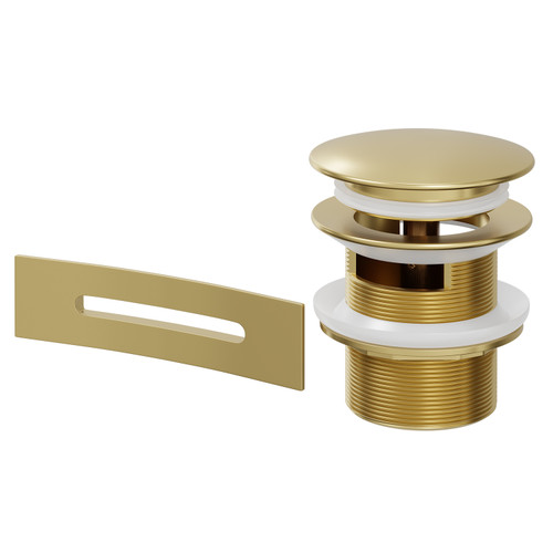 Brushed Brass Retro Fit Overflow and Waste for Salerno and Como Freestanding Baths Right Hand View
