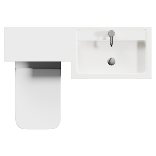 Napoli 390 Combination Deep Blue 1100mm Vanity Unit Toilet Suite with Right Hand L Shaped 1 Tap Hole Basin and 2 Drawers with Polished Chrome Handles Top View