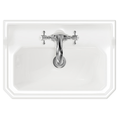 Danbury Traditional 500mm Basin with 1 Tap Hole and Full Pedestal Top View