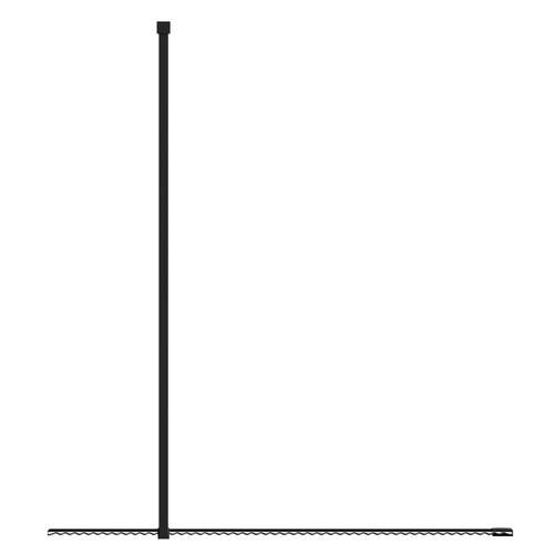 Colore 8mm Fluted Glass Matt Black 1850mm x 800mm Walk In Shower Screen including Wall Channel and Support Bar Top View From Above Colore 8mm Fluted Glass Matt Black 1850mm x 800mm Walk In Shower Screen including Wall Channel and Support Bar Top View From Above