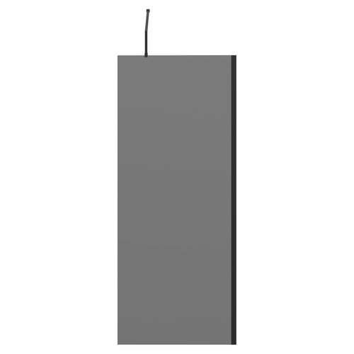 Colore 8mm Smoked Glass Matt Black 1950mm x 800mm Walk In Shower Screen including Wall Channel and Support Bar Front View