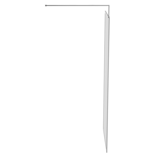 Pacco 10mm Clear Glass Polished Chrome 2000mm x 900mm Fully Framed Walk In Shower Screen including Wall Channel and Support Bar Side on View